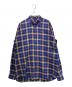 BALENCIAGA（バレンシアガ）の古着「バックロゴオーバーサイズチェック長袖シャツ」｜パープル