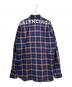 BALENCIAGA (バレンシアガ) バックロゴオーバーサイズチェック長袖シャツ パープル サイズ:37：42000円