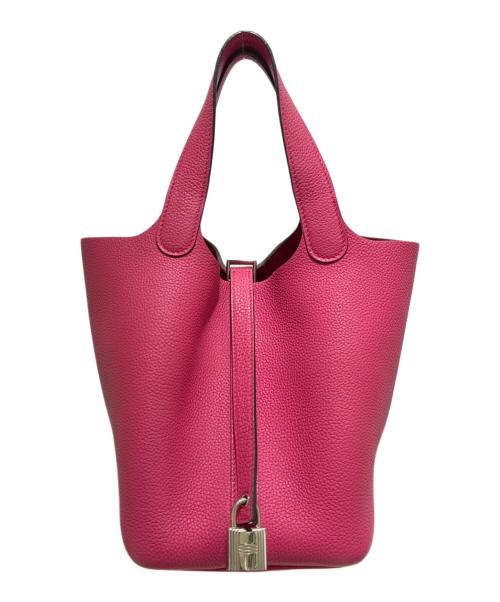 HERMES（エルメス）HERMES (エルメス) ピコタンロックPM/トリヨンクレマンス/ローズショッキング/U刻印2022年製/シルバー金具/ハンドバック ローズショキング サイズ:PMの古着・服飾アイテム