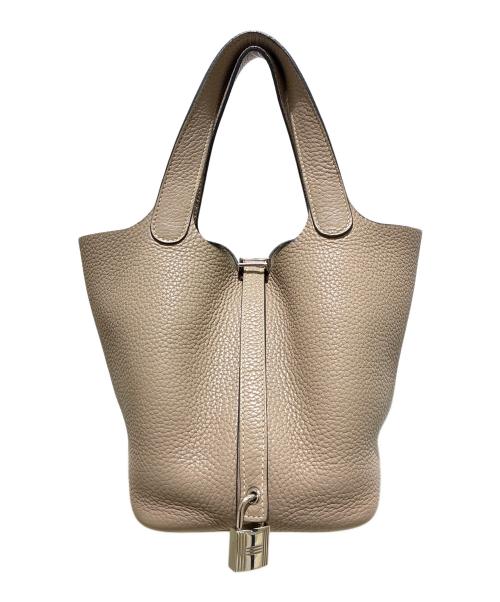 HERMES（エルメス）HERMES (エルメス) ピコタンロックPM/トリヨンクレマンス/トゥルティエールグレー/□Ｎ刻印2010年製/シルバー金具/ハンドバッグ トゥルティエールグレー サイズ:PMの古着・服飾アイテム