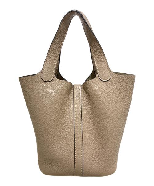 HERMES（エルメス）HERMES (エルメス) ピコタンロックPM/トリヨンクレマンス/トゥルティエールグレー/□Ｎ刻印2010年製/シルバー金具/ハンドバッグ トゥルティエールグレー サイズ:PMの古着・服飾アイテム