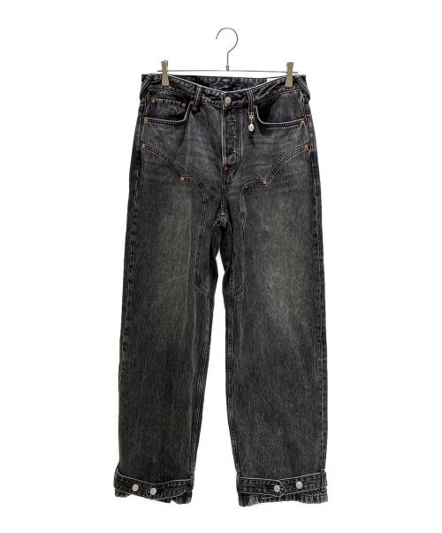 EVISU（エヴィス）EVISU (エヴィス) ダメージ加工 ローエッジ 大黒 バギージーンズ 2EAHTM4JE1052BGDN ブラック サイズ:31の古着・服飾アイテム