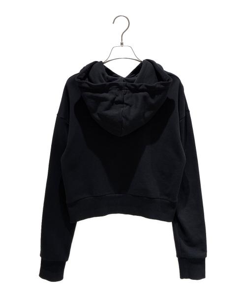 BALMAIN（バルマン）BALMAIN (バルマン) Cropped Hoodie With Flocked Logo ブラック サイズ:Sの古着・服飾アイテム