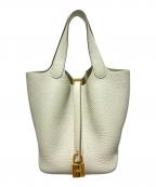 HERMESエルメス）の古着「ピコタンロックPM/トリヨンクレマンス/べトン/U刻印2022年製/ゴールド金具/ハンドバッグ」｜ベトン×ゴールド金具