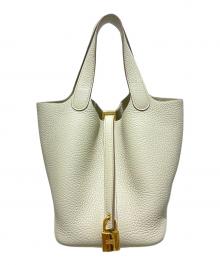 HERMES（エルメス）の古着「ピコタンロックPM/トリヨンクレマンス/べトン/U刻印2022年製/ゴールド金具/ハンドバッグ」｜ベトン×ゴールド金具