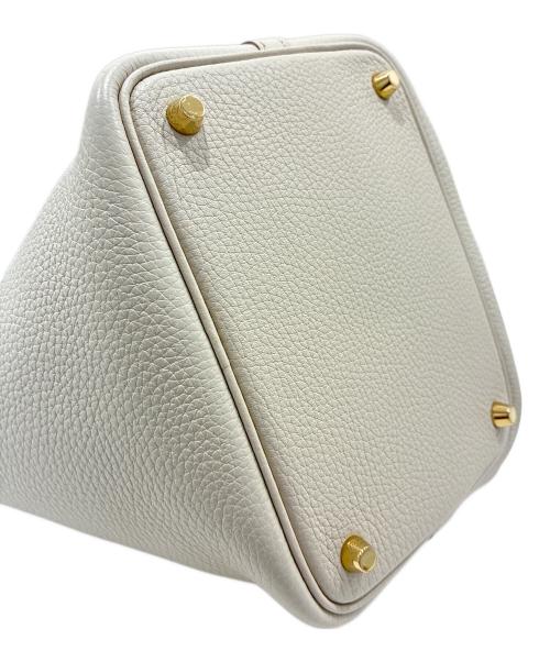 HERMES（エルメス）HERMES (エルメス) ピコタンロックPM/トリヨンクレマンス/べトン/U刻印2022年製/ゴールド金具/ハンドバッグ ベトン×ゴールド金具 サイズ:PMの古着・服飾アイテム