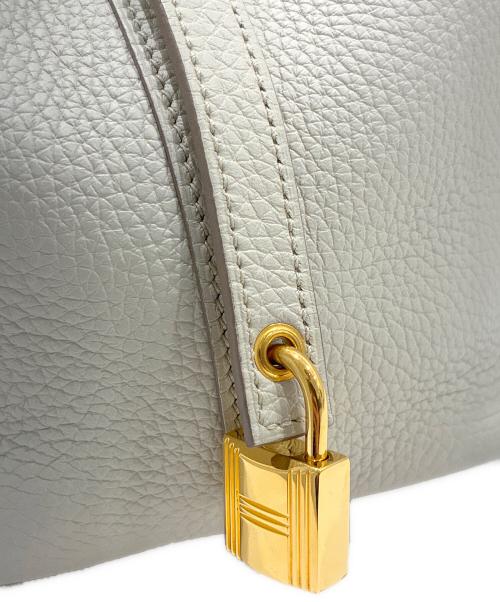 HERMES（エルメス）HERMES (エルメス) ピコタンロックPM/トリヨンクレマンス/べトン/U刻印2022年製/ゴールド金具/ハンドバッグ ベトン×ゴールド金具 サイズ:PMの古着・服飾アイテム