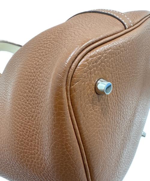 HERMES（エルメス）HERMES (エルメス) ピコタンロックエクラMM/トリヨンクレマンス/シルバー金具/Y刻印2020年製/ ブラウン系×ハンドル裏アイボリー系×シル サイズ:MMの古着・服飾アイテム