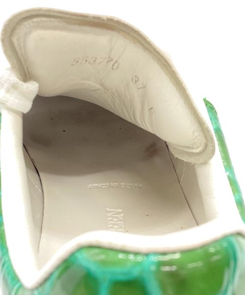 ALEXANDER McQUEEN（アレキサンダーマックイーン）ALEXANDER McQUEEN (アレキサンダーマックイーン) LARRYレザースニーカー　553770 ホワイト×グリーン サイズ:37の古着・服飾アイテム