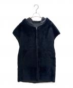 CYCLASシクラス）の古着「リバーシブルムートンフーデットロングジレ 22-FW-2-CO」｜ネイビー