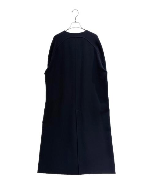 CYCLAS（シクラス）CYCLAS (シクラス) ファー付ノーカラーリバーコート ネイビー サイズ:36の古着・服飾アイテム