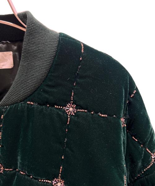 KITH（キス）KITH (キス) ビーズ Velvet Clay ボンバー ジャケット KH  グリーン サイズ:Sの古着・服飾アイテム