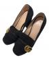 GUCCI（グッチ）の古着「Suede GG Marmont heel pumps スウェードGGマーモントヒールパンプス 408206」｜ブラック