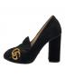 GUCCI (グッチ) Suede GG Marmont heel pumps スウェードGGマーモントヒールパンプス 408206 ブラック サイズ:37 1/2：30000円