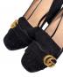 中古・古着 GUCCI (グッチ) Suede GG Marmont heel pumps スウェードGGマーモントヒールパンプス 408206 ブラック サイズ:37 1/2：30000円