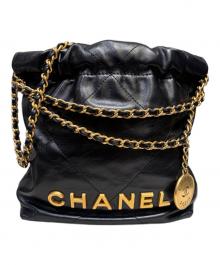 CHANEL（シャネル）の古着「シャネル22 ミニ」｜ブラック×ゴールド金具
