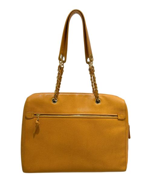 CHANEL（シャネル）CHANEL (シャネル) ココマークトートバッグ　キャビアスキン オレンジの古着・服飾アイテム