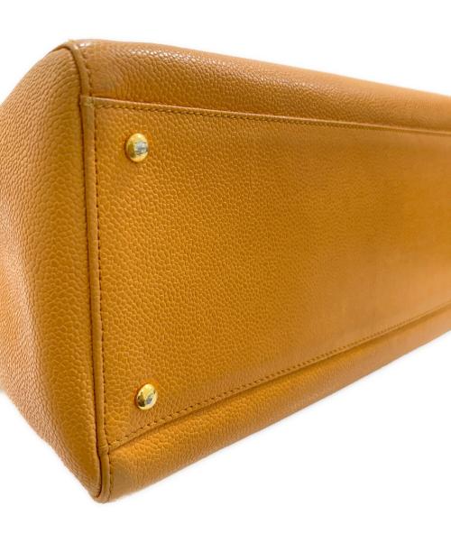 CHANEL（シャネル）CHANEL (シャネル) ココマークトートバッグ　キャビアスキン オレンジの古着・服飾アイテム