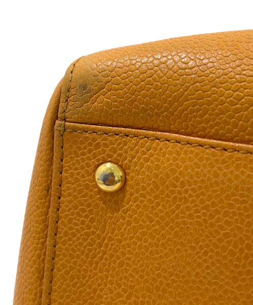 CHANEL（シャネル）CHANEL (シャネル) ココマークトートバッグ　キャビアスキン オレンジの古着・服飾アイテム