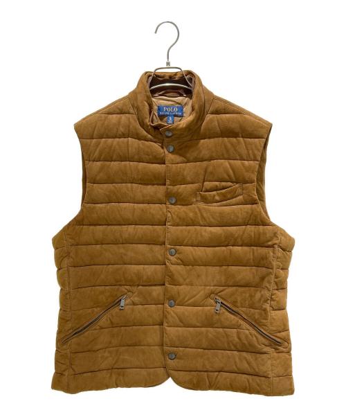 POLO RALPH LAUREN（ポロ・ラルフローレン）POLO RALPH LAUREN (ポロ・ラルフローレン) キルテッドスエード中綿ベスト 710689218001 ブラウン サイズ:XLの古着・服飾アイテム