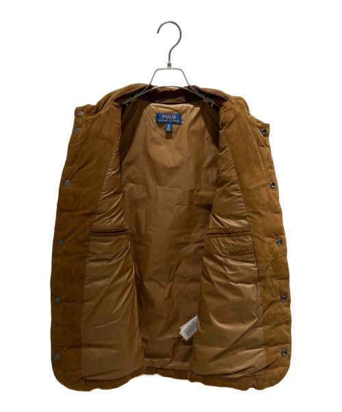 POLO RALPH LAUREN（ポロ・ラルフローレン）POLO RALPH LAUREN (ポロ・ラルフローレン) キルテッドスエード中綿ベスト 710689218001 ブラウン サイズ:XLの古着・服飾アイテム