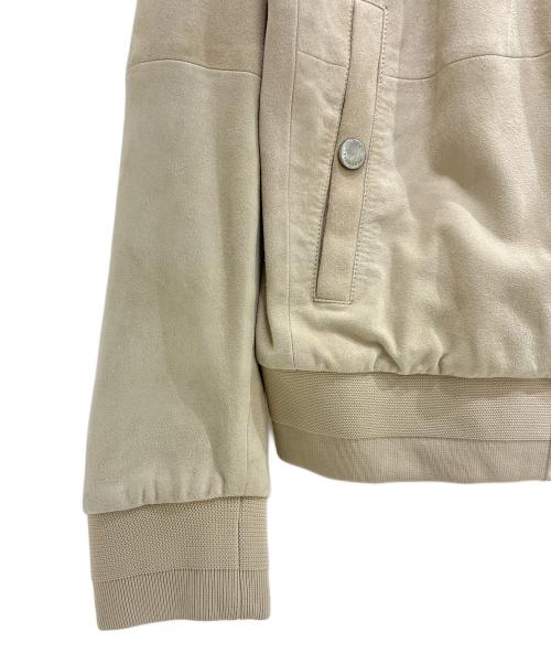 HUGO BOSS（ヒューゴ ボス）HUGO BOSS (ヒューゴ ボス) ゴート スエード レザージャケット 10244013 アイボリー サイズ:52の古着・服飾アイテム