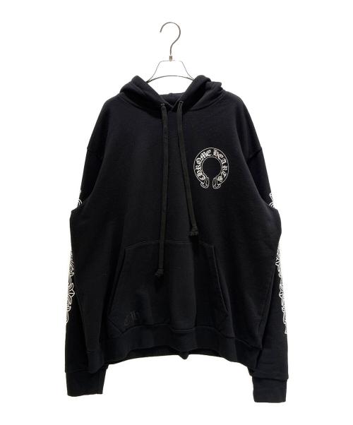 CHROME HEARTS（クロムハーツ）CHROME HEARTS (クロムハーツ) Horseshoe Floral Hoodie/ホースシューフローラルフーディーパーカー ブラック サイズ:XLの古着・服飾アイテム