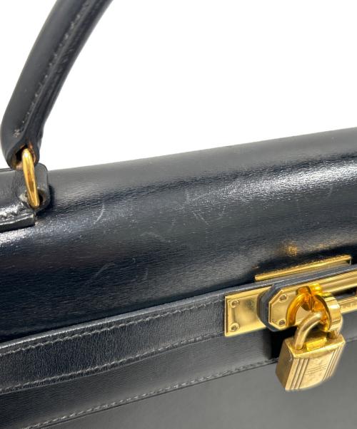 HERMES（エルメス）HERMES (エルメス) ケリー32 外縫い/ブラック/ゴールド金具/ボックスカーフ/〇N刻印:1984年製 ブラック サイズ:32の古着・服飾アイテム