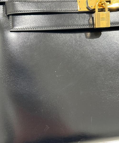 HERMES（エルメス）HERMES (エルメス) ケリー32 外縫い/ブラック/ゴールド金具/ボックスカーフ/〇N刻印:1984年製 ブラック サイズ:32の古着・服飾アイテム