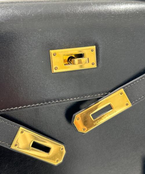 HERMES（エルメス）HERMES (エルメス) ケリー32 外縫い/ブラック/ゴールド金具/ボックスカーフ/〇N刻印:1984年製 ブラック サイズ:32の古着・服飾アイテム