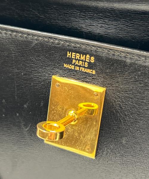 HERMES（エルメス）HERMES (エルメス) ケリー32 外縫い/ブラック/ゴールド金具/ボックスカーフ/〇N刻印:1984年製 ブラック サイズ:32の古着・服飾アイテム