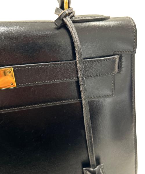 HERMES（エルメス）HERMES (エルメス) ケリー32 外縫い/ブラック/ゴールド金具/ボックスカーフ/〇N刻印:1984年製 ブラック サイズ:32の古着・服飾アイテム
