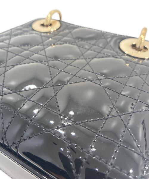 Christian Dior（クリスチャン ディオール）Christian Dior (クリスチャン ディオール) Lady Dior バッグ ミニ/パテントレザー/ゴールド金具 ブラック サイズ:ミニの古着・服飾アイテム