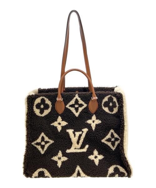 LOUIS VUITTON（ルイ ヴィトン）LOUIS VUITTON (ルイ ヴィトン) オンザゴーGM モノグラム・テディ ダークブラウン×アイボリー×ブラウン M55420 レディース シアリング トートバッグ サイズ:GMの古着・服飾アイテム