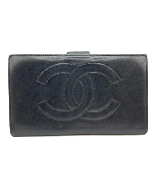 CHANEL（シャネル）CHANEL (シャネル) ココマークロングウォレット ブラック サイズ:-の古着・服飾アイテム