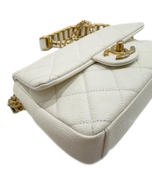 CHANEL（シャネル）CHANEL (シャネル) ミニマトラッセ  ホワイト×ゴールド金具 サイズ:mini/ミニの古着・服飾アイテム