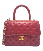CHANELシャネル）の古着「ココハンドルチェーンショルダーバッグ A98724」｜レッド