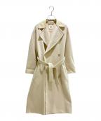 HERMESエルメス）の古着「襟レザー切替カシミヤコート」｜アイボリー