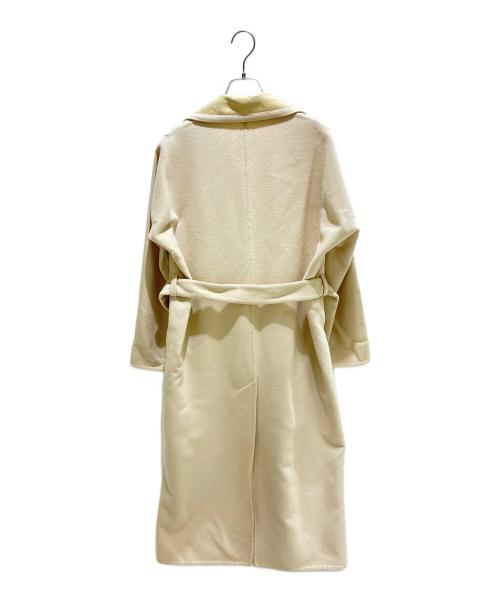 HERMES（エルメス）HERMES (エルメス) 襟レザー切替カシミヤコート アイボリー サイズ:34の古着・服飾アイテム