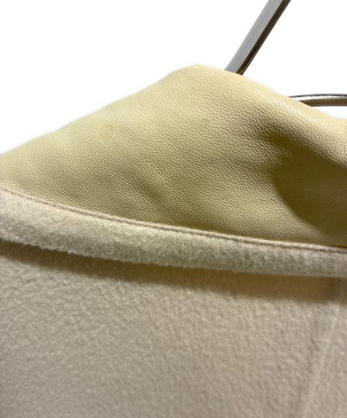 HERMES（エルメス）HERMES (エルメス) 襟レザー切替カシミヤコート アイボリー サイズ:34の古着・服飾アイテム