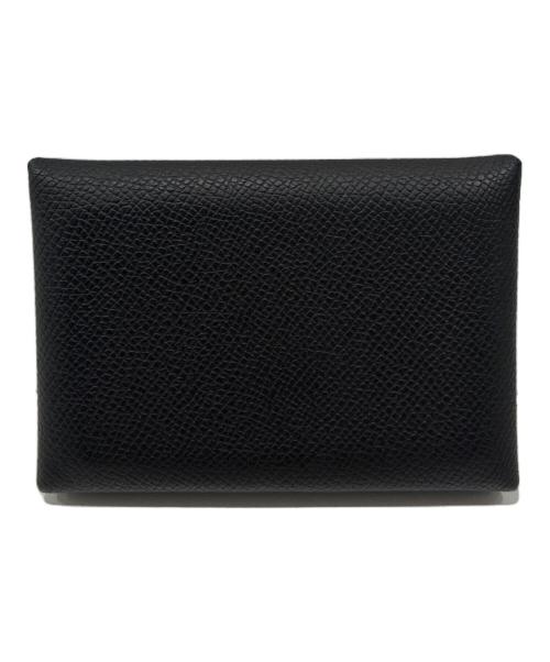 HERMES（エルメス）HERMES (エルメス) カルヴィデュオ/Calvi duo/コインケース/カードケース ブラックの古着・服飾アイテム