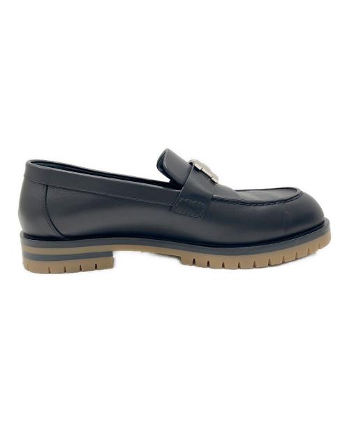 HERMES（エルメス）HERMES (エルメス) モカシンシューズ ブラック サイズ:37の古着・服飾アイテム
