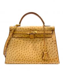 HERMES（エルメス）の古着「Kelly32/ケリー32/外縫い/ゴールド金具/オーストリッチ/サフラン」