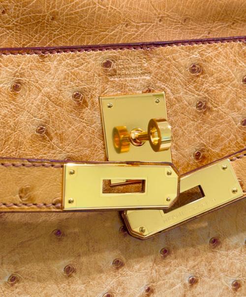 HERMES（エルメス）HERMES (エルメス) Kelly32/ケリー32/外縫い/ゴールド金具/オーストリッチ/サフラン サイズ:32の古着・服飾アイテム