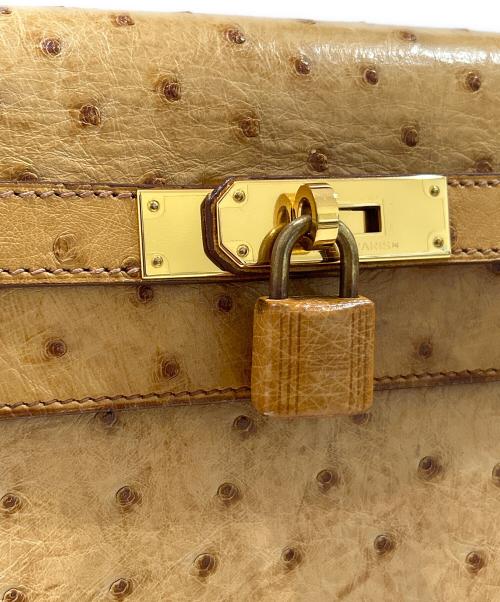 HERMES（エルメス）HERMES (エルメス) Kelly32/ケリー32/外縫い/ゴールド金具/オーストリッチ/サフラン サイズ:32の古着・服飾アイテム