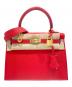 HERMES（エルメス）の古着「ケリー25/外縫い/ルージュラデュー/ゴールド金具/ヴォーエプソン/K刻印2025年製」｜ルージュラデュー×ゴールド金具