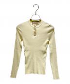 GUCCIグッチ）の古着「ヘンリーネックニット 691568」｜アイボリー