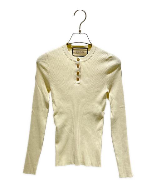 GUCCI（グッチ）GUCCI (グッチ) ヘンリーネックニット 691568 アイボリー サイズ:Mの古着・服飾アイテム
