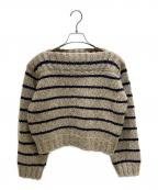CELINEセリーヌ）の古着「23AW MARINIERE BOAT NECK SWEATER 2AD8M100W」｜ベージュ