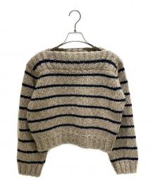 CELINE（セリーヌ）の古着「23AW MARINIERE BOAT NECK SWEATER 2AD8M100W」｜ベージュ